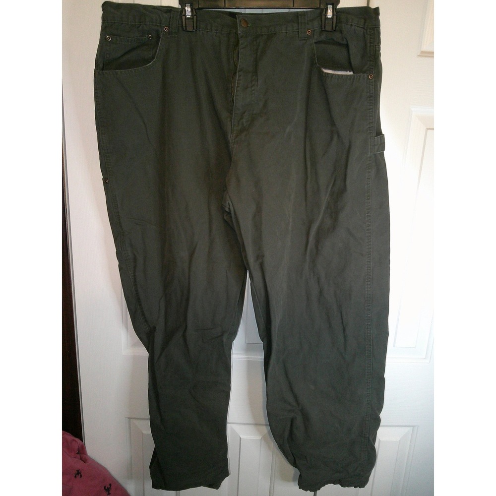 RedHead Flannel‎ Lined Carpenter Pants Work Utility Olive Green 44x34